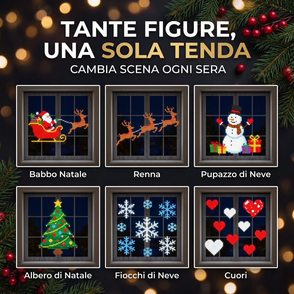 Figure della tenda LED